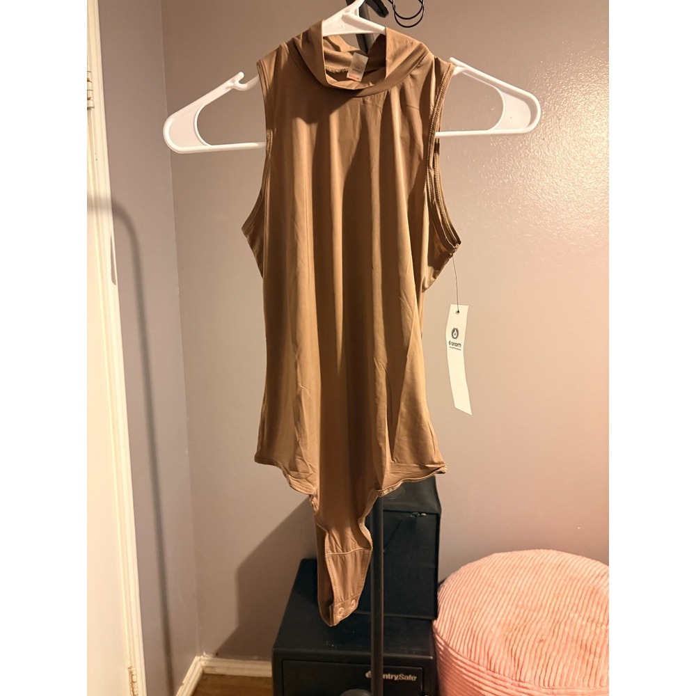 Mono B Bronze One Piece, High Neck, Thong Bottom, Sz S